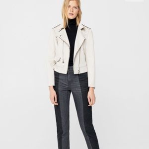 mango white leather jacket